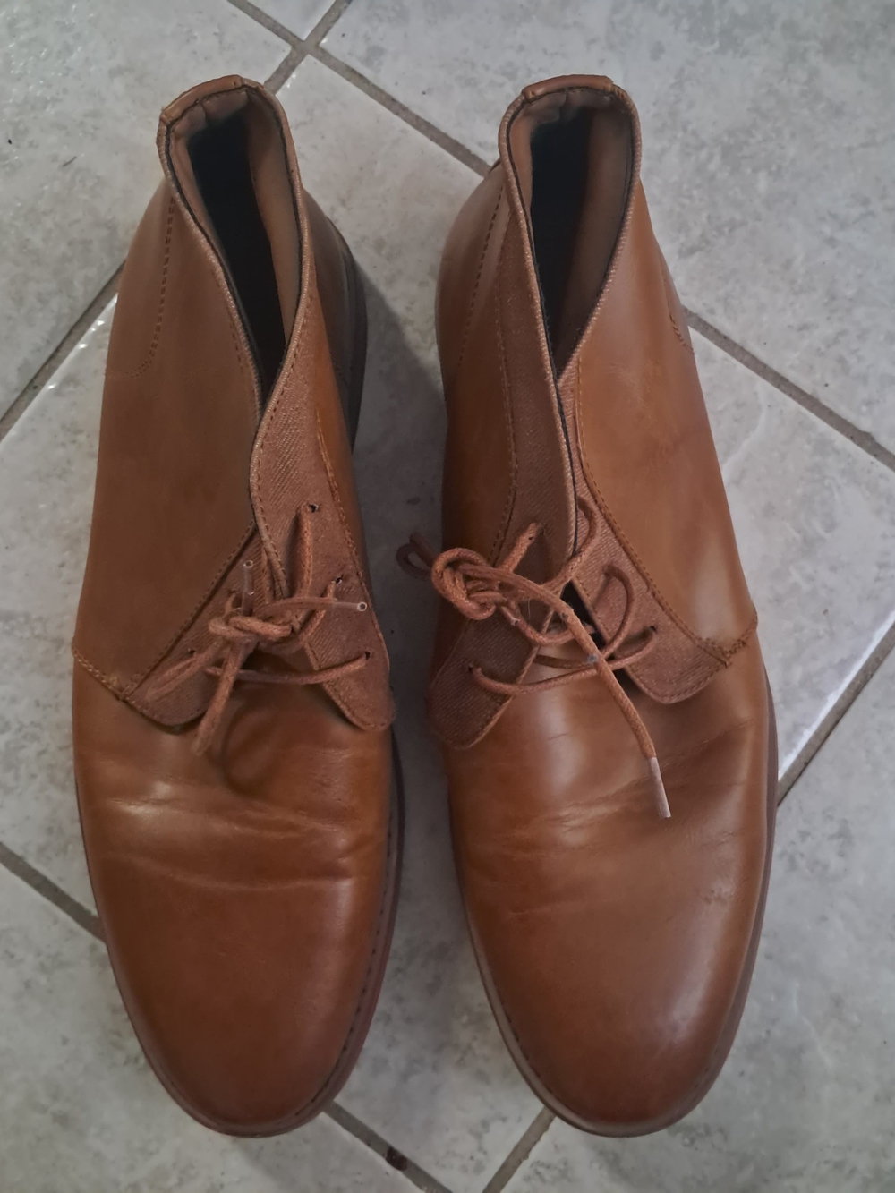 Call It Spring Men's Tan Leather Lace-Up Boots